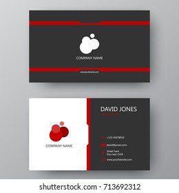 Vector business card template. Visiting card for business and personal use. Modern presentation card with company logo. Vector illustration design.