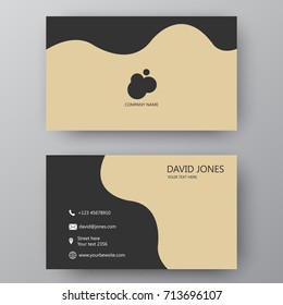 Vector Business Card Template. Visiting Card For Business And Personal Use. Modern Presentation Card With Company Logo. Vector Illustration Design.