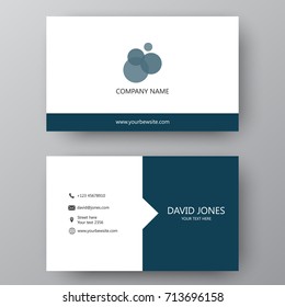 Vector business card template. Visiting card for business and personal use. Modern presentation card with company logo. Vector illustration design.