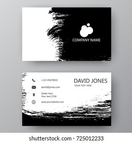 Vector business card template. Visiting card for business and personal use. Modern presentation card with company logo. Vector illustration design.