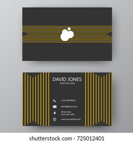 Vector business card template. Visiting card for business and personal use. Modern presentation card with company logo. Vector illustration design.