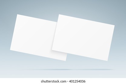 Vector business card template. White business card mockup, isolated on neutral background.