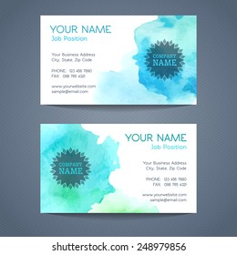 Vector business card templates. Abstract watercolour design. Vector illustration.