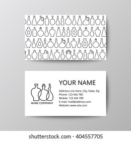 Vector business card for wine business. Template for style design.