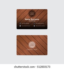 Vector Business Card Wood Background