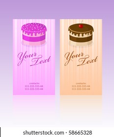 Vector business cards with cakes for special occasions