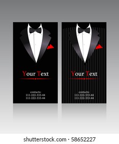 Vector business cards with elegant suits for businessmen