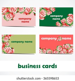 vector business cards. set of business cards in floral design. decoration for advertisement.Vector illustration