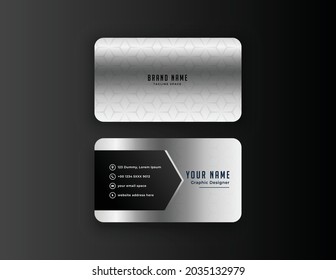 Vector Business cards and Silver Modern Creative and Clean template. simple minimal Business Card layout design