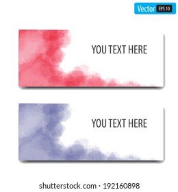Vector business cards template with hand painted 