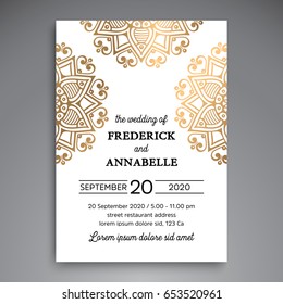 Vector business cards. Vintage decorative elements with mandala.