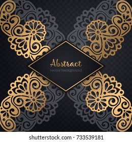Vector business cards. Vintage decorative elements with mandala.