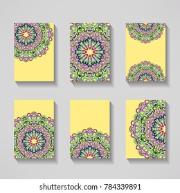 Vector Business Cards. Vintage template with decorative elements. Islam, Arabic, Indian, turkish, pakistan, chinese, ottoman motifs.
