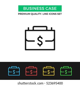 Vector business case icon. Finance, marketing concept. Premium quality graphic design. Signs, outline symbols collection, simple thin line icons set for websites, web design, mobile app, infographics