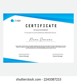 Vector business certificate of award template design