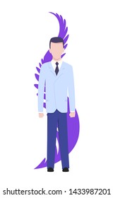 Vector business characters poses and actions. Businessman standing.