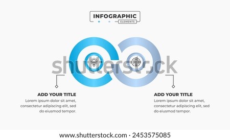 Vector business circle infinity infographic presentation design template with 2 steps or options