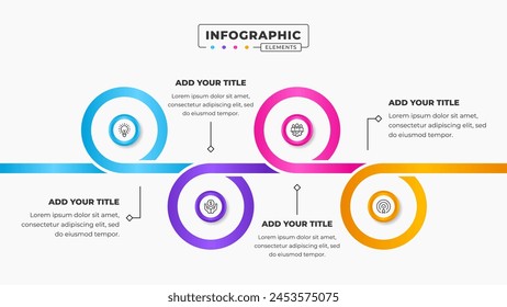 Vector business circle process infographic presentation design template with 4 steps