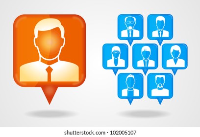 Vector business and Communication concept. File is saved in AI10 EPS version. This illustration contains a transparency