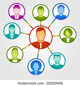 Vector business and Communication concept. File is saved in AI10 EPS version. This illustration contains a transparency