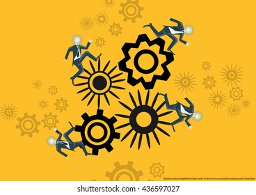 Vector business and competitive trade route To drive For business success with backlash flat design