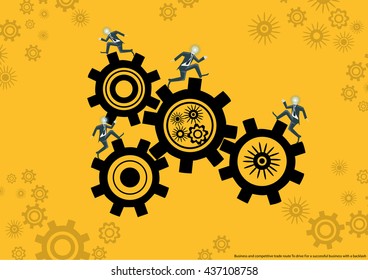 Vector business and competitive trade route To drive For business success
 with a backlash flat design