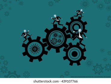 Vector business and competitive trade route To drive For business success with a backlash flat design