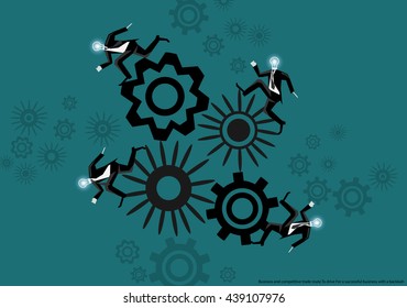 Vector business and competitive trade route To drive For business success with a backlash flat design