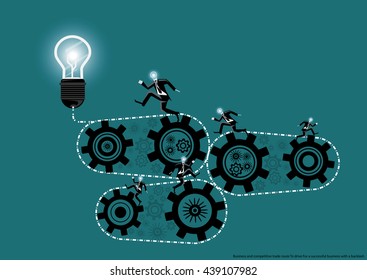 Vector business and competitive trade route To drive For business success with a backlash flat design