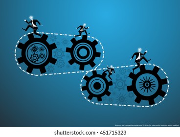Vector business and competitive trade route To drive For business success with a backlash flat design