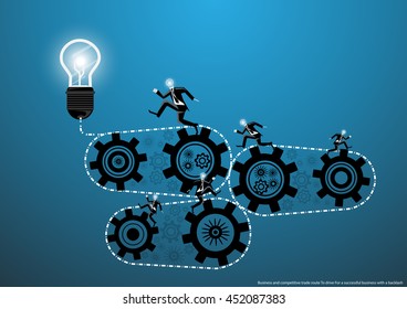 Vector business and competitive trade route To drive For business success with a backlash flat design