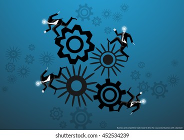 Vector business and competitive trade route To drive For business success with a backlash flat design