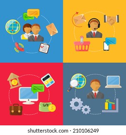vector business concept flat Icons set