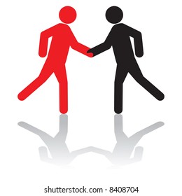 Vector - Business concept - greeting each other,or, shaking hands on a deal