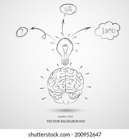 Vector business concept idea painted hands background