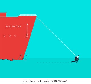 Vector business concept illustration of strong man - Modern colors. Creative Bussiness illustration. Eps 10