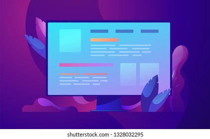 Vector business concept illustration Web development and coding.
