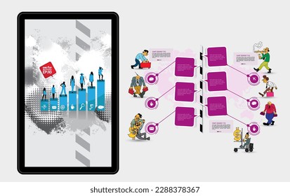 Vector business concept for internet banners, social media banners, headers of websites 