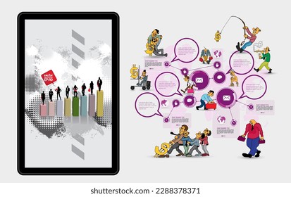 Vector business concept for internet banners, social media banners, headers of websites 