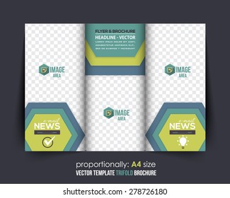 Vector Business Concept Tri-Fold Brochure Design. Corporate Leaflet, Cover Template