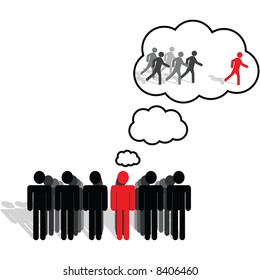 Vector - Business concept - Vision, ideas and thinking