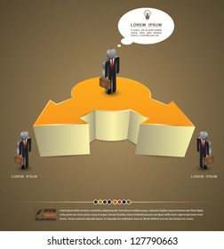 Vector  business concepts with human icons two way / can use for infographic / loop business report or plan / modern template / education template / business brochure