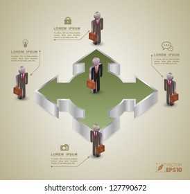 Vector  business concepts with human icons four way / can use for infographic / loop business report or plan / modern template / education template / business brochure