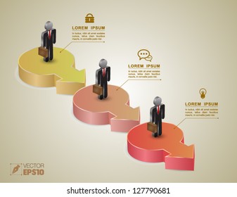 Vector  business concepts with human icons / can use for infographic / loop business report or plan / modern template / education template / business brochure