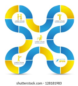 Vector  business concepts with  icons / can use for infographic/loop business report  or plan / modern template / education template / business brochure /  system  diagram