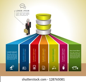 Vector  business concepts with  icons / can use for infographic/loop business report or plan / modern template / education template / business brochure /  system diagram