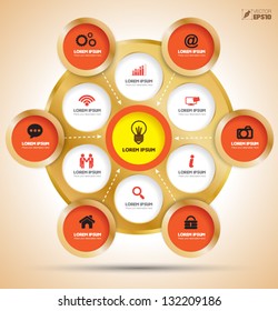Vector  business concepts with  icons / can use for info-graphic / loop business report or plan / modern template / education template / business brochure /  system diagram
