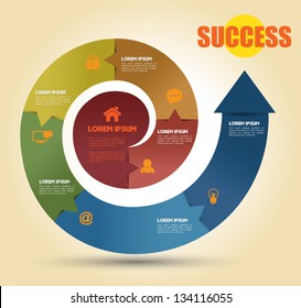 Vector  business concepts with  icons / can use for info-graphic / loop business report or plan / modern template / education template / business brochure /  system diagram