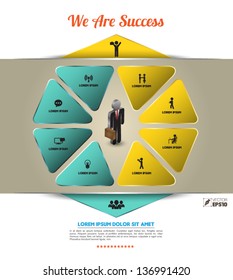 Vector  for business concepts with  icons / can use for info-graphic / loop business report or plan / modern template / education template / business brochure /  system diagram