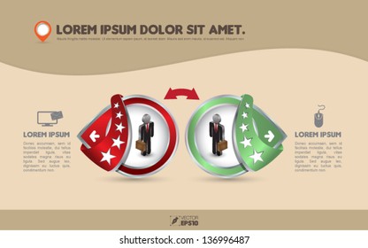Vector  for business concepts with  icons / can use for info-graphic / loop business report or plan / modern template / education template / business brochure /  system diagram
